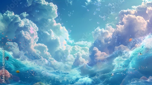 underwater scene with reef