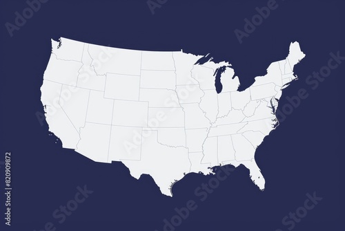 Dark blue background with map of the United States.