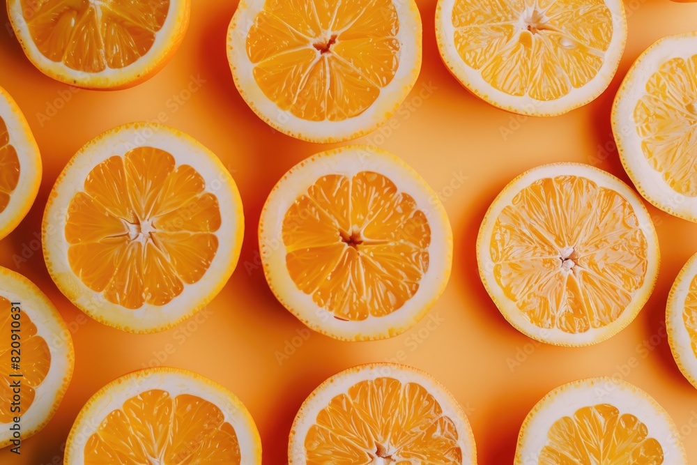 Background with halves of orange fruit, orange background. Background with halves of orange fruit, orange background.