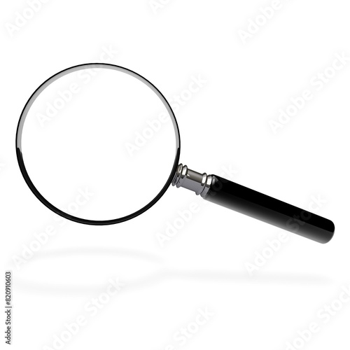 Beautiful magnifying glass a modern search tool used for intricate exploration. Revealing the hidden details and subtle beauty in the minutiae of everyday life. Isolated on white background