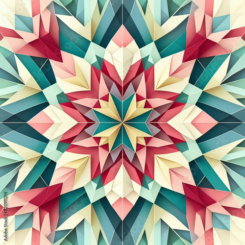 pattern multicolor astratto geometrico origami minimale delicato photo
