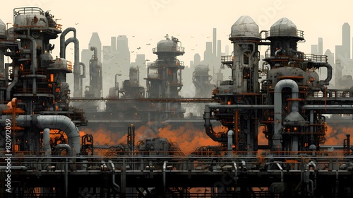 Oil refinery plant. Oil and gas industry. Refinery plant.