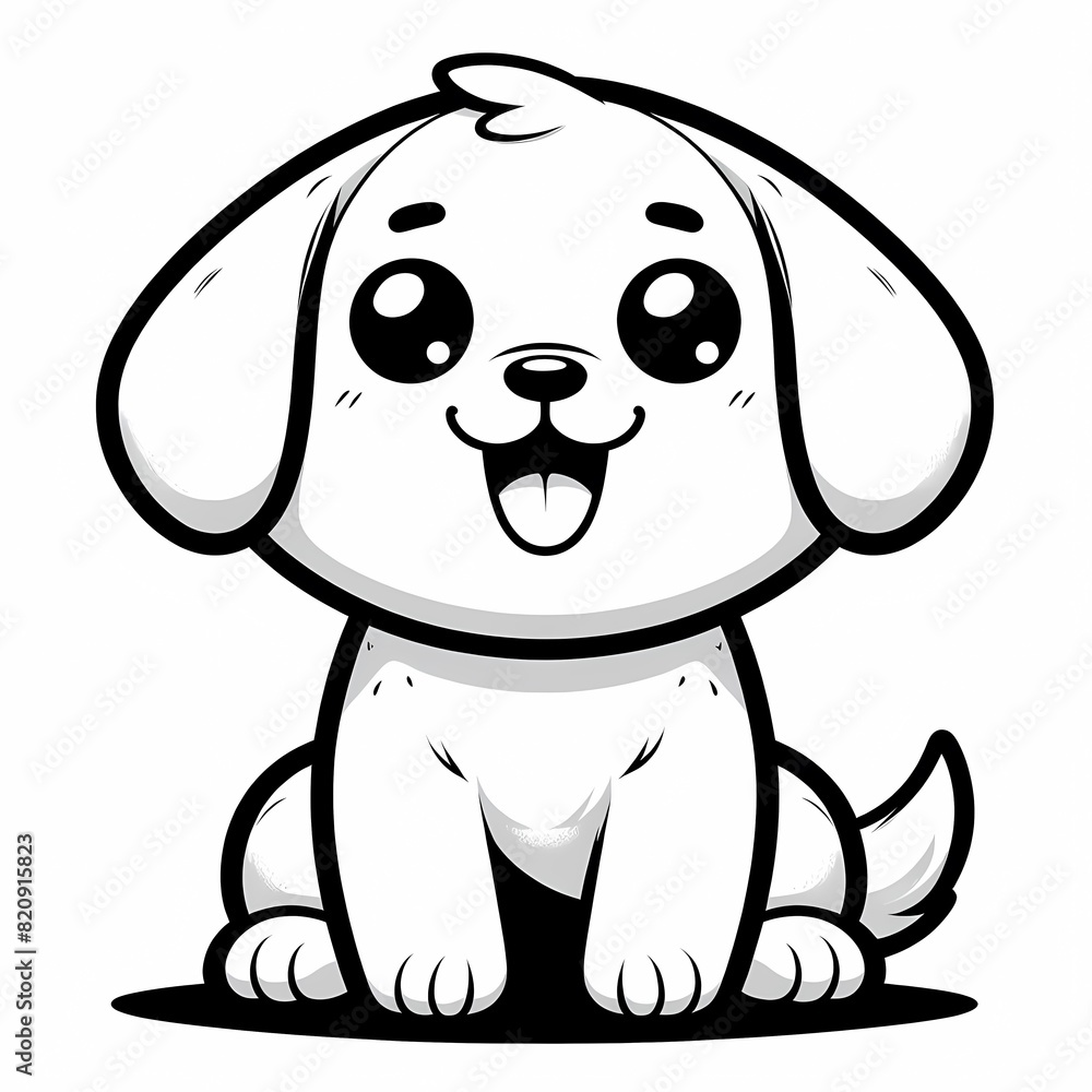 Fototapeta premium Cheerful Pup: Fun Coloring Page for Kids