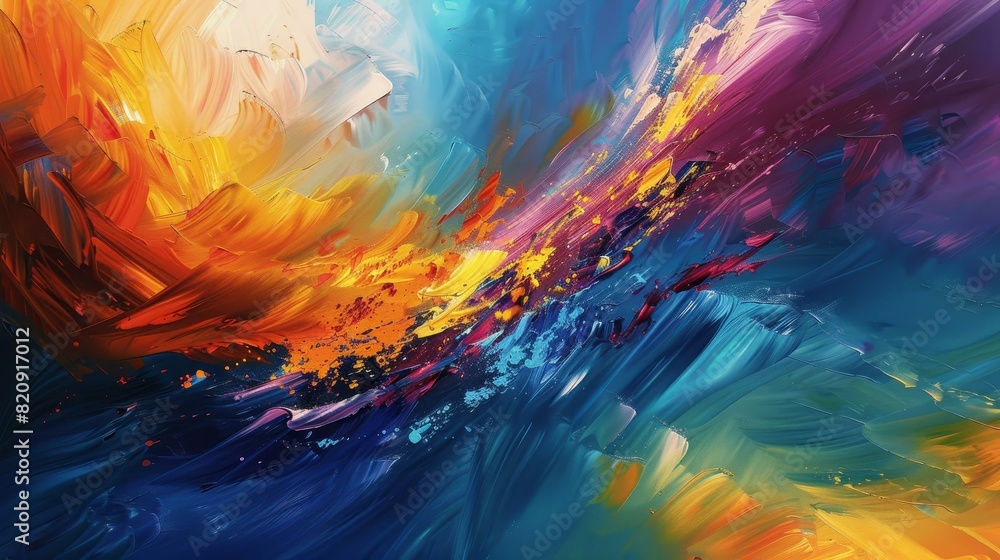 Vivid, dynamic painting bursting with intense colors, Ai Generated Vivid, dynamic painting bursting with intense colors, Ai Generated