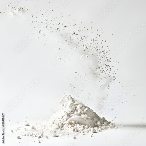 Baking Powder Particles on White Background photo