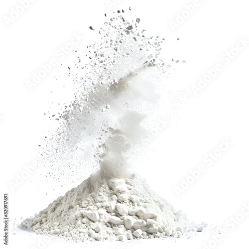 Baking Powder Particles on White Background photo