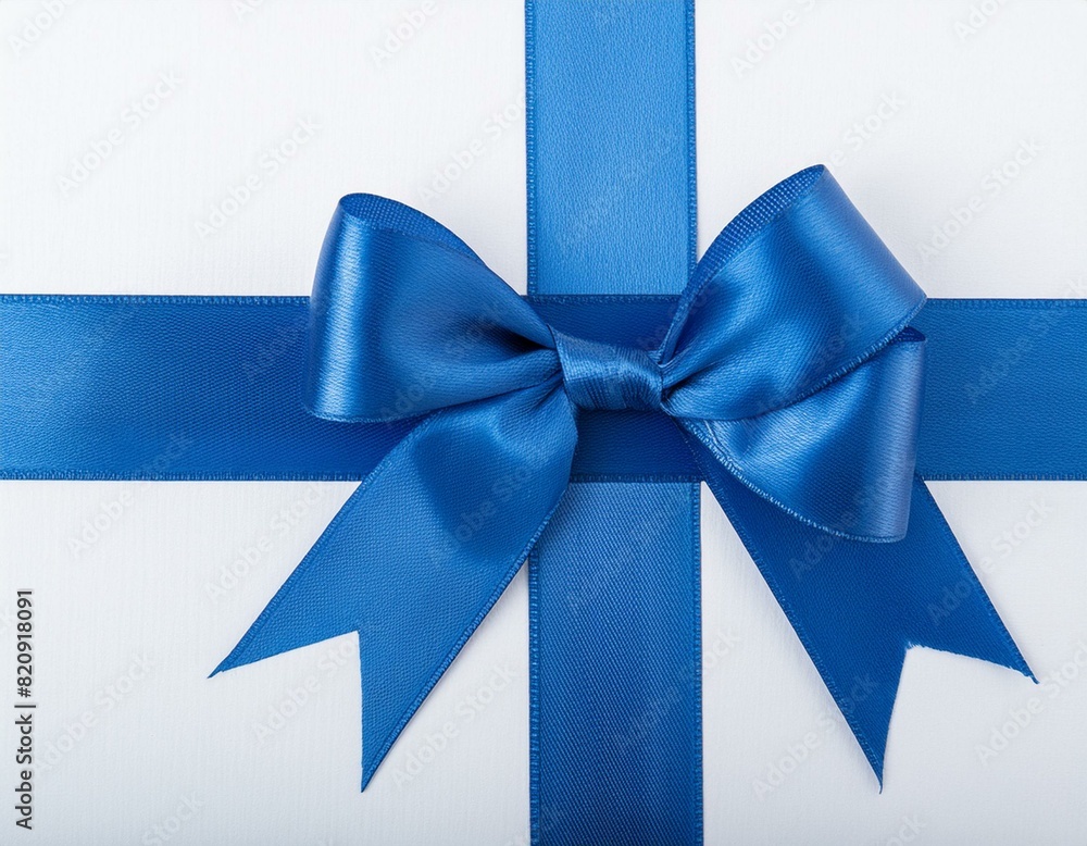 The concept is Father's Day, with a present wrapped in a blue ribbon. The concept is Father's Day, with a present wrapped in a blue ribbon.