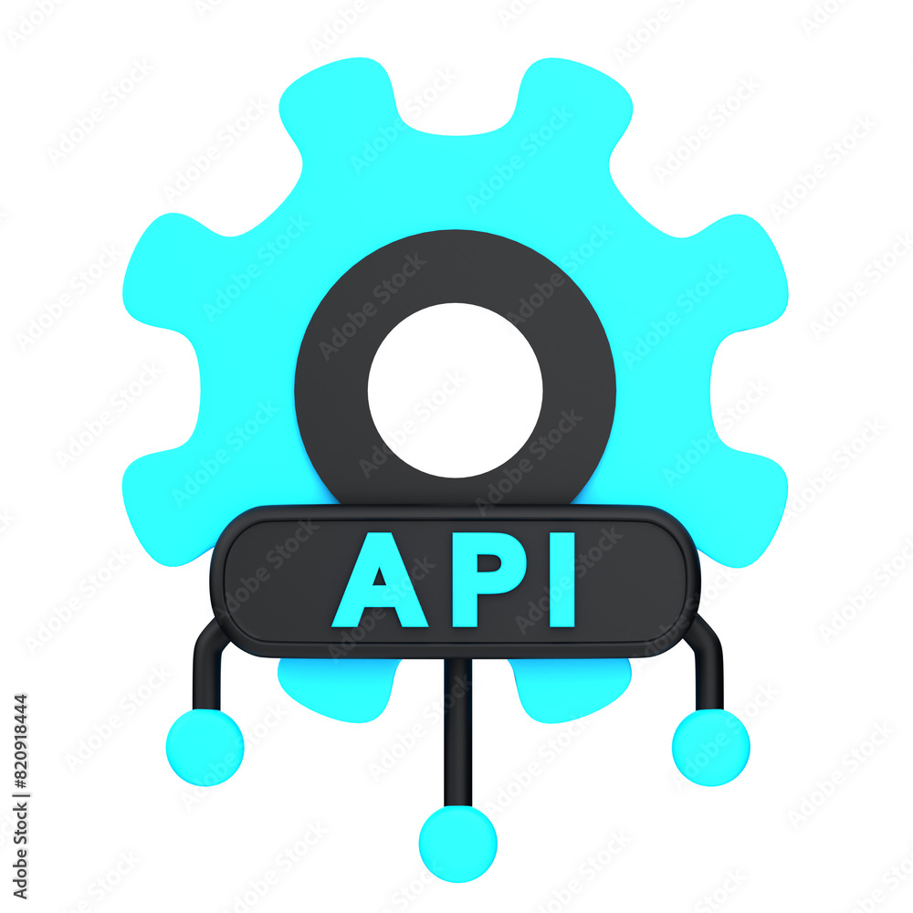 Web 3D icon concept. 3d illustration of web API. isolated on ...