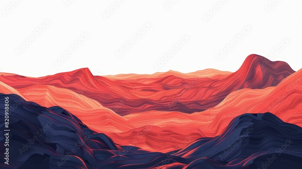 A surreal landscape with bizarre, twisted hills and deep valleys. A surreal landscape with bizarre, twisted hills and deep valleys.