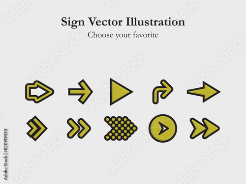 ui icon sign app set arrow cartoon simple line drawing digital business web illustration interface