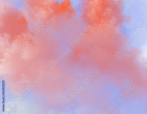 Abstract clouds background in blue and red colors 