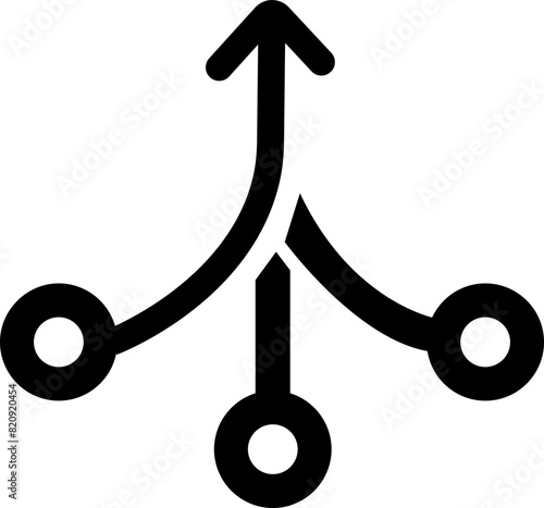 Consolidation icon, vector in flat style. Merge symbol isolated on transparent background. Simple consolidation abstract icon in black symbol for website design, app, mobile phone, ui Vector,