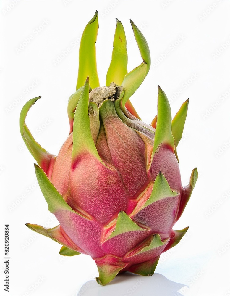 Exotic Delight: Fresh Dragonfruit on White Background Exotic Delight: Fresh Dragonfruit on White Background