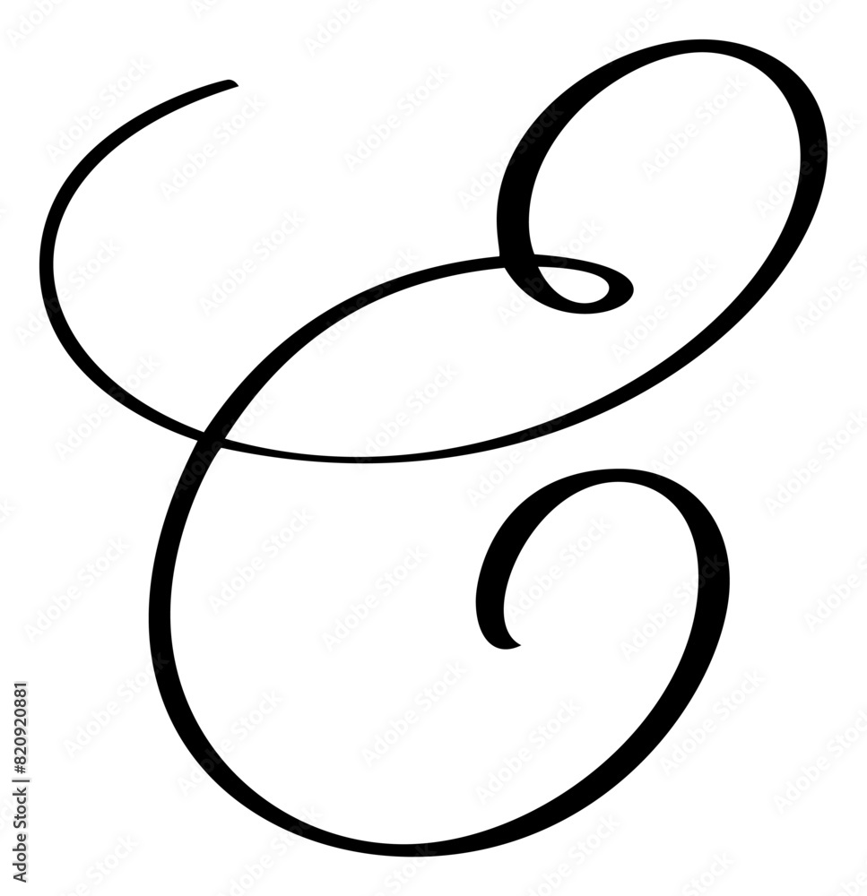 Hand drawn vector calligraphy letter E. Script font logo. Handwritten brush style flourish Hand drawn vector calligraphy letter E. Script font logo. Handwritten brush style flourish