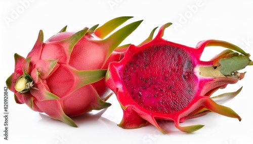 Colorful and Fresh: Dragonfruit on White Background