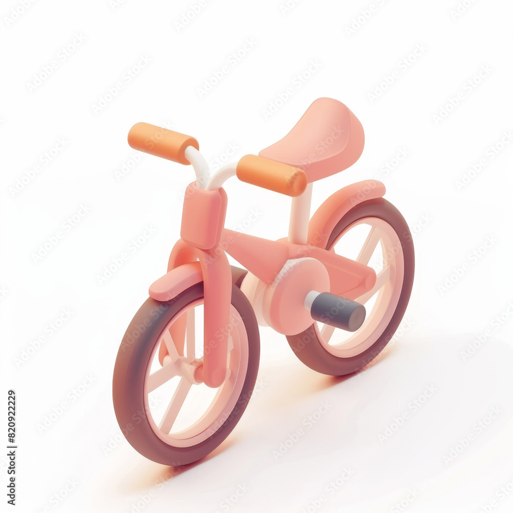 bike icon in 3D style on a white background bike icon in 3D style on a white background