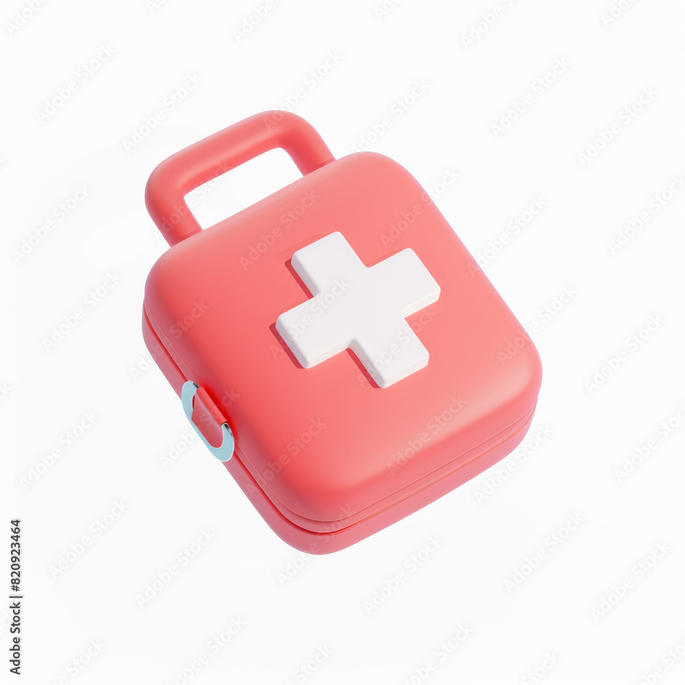 first aid kit icon in 3D style on a white background first aid kit icon in 3D style on a white background