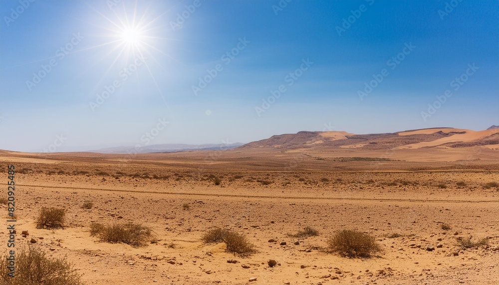 barren earth harsh desert landscape under the scorching sun