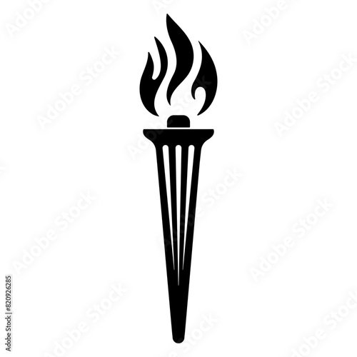 Torch flame symbol icon. Vector illustration