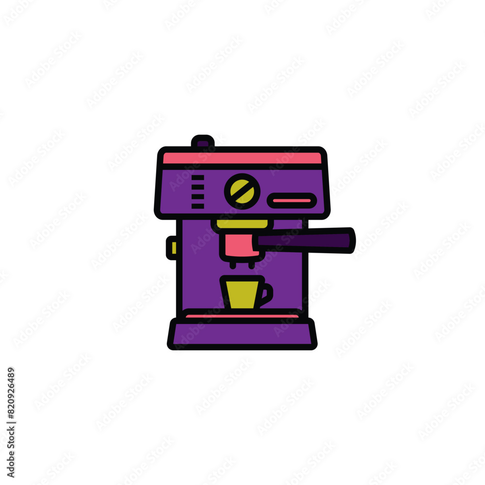 Original vector illustration. The contour icon of the coffee machine. Original vector illustration. The contour icon of the coffee machine.