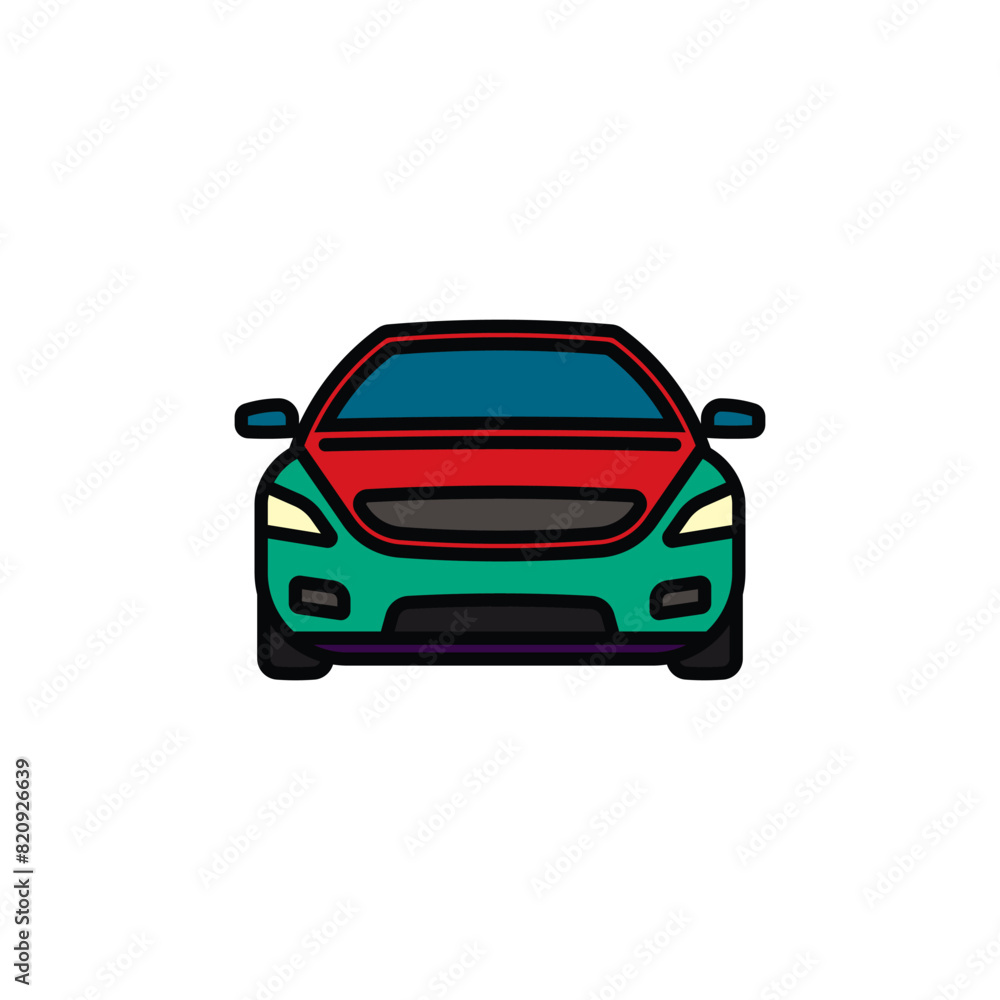 Fototapeta premium Original vector illustration. A passenger car. A contour icon.