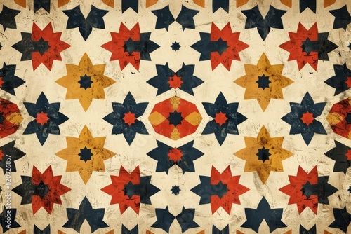 Seamless islamic pattern traditional arabic on ceramic tile on wall photo