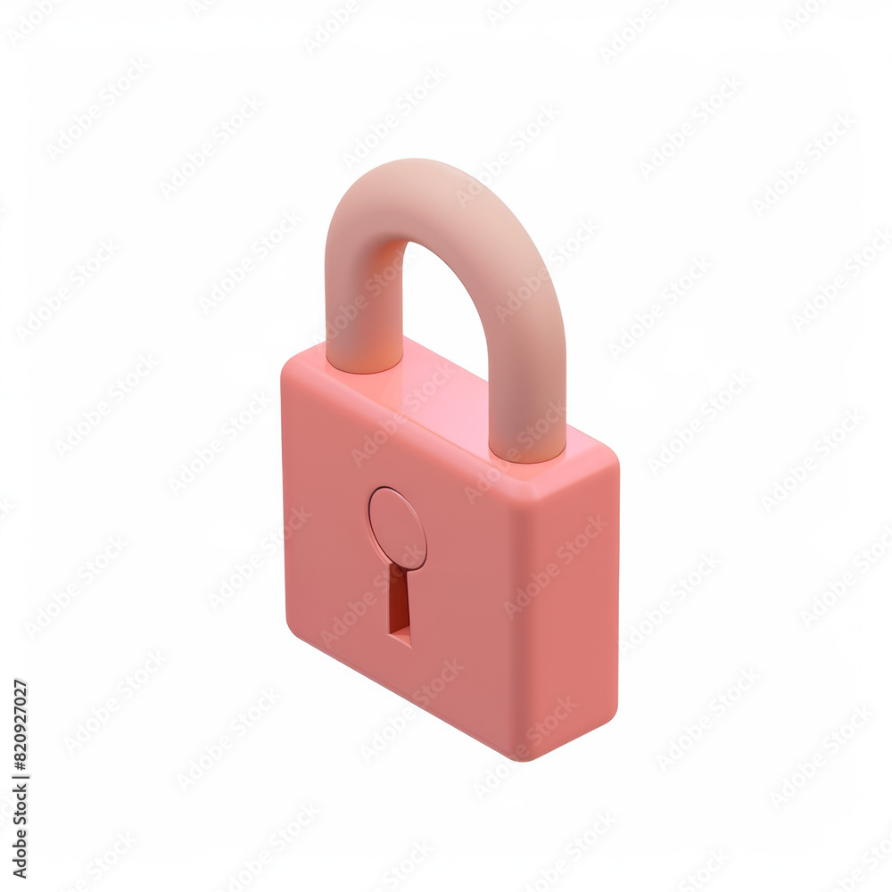 lock icon in 3D style on a white background lock icon in 3D style on a white background