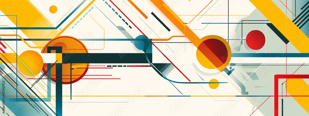 Abstract geometric background with colorful lines and shapes, modern design, and dynamic composition, perfect for digital or print media. Abstract geometric background with colorful lines and shapes, modern design, and dynamic composition, perfect for digital or print media.