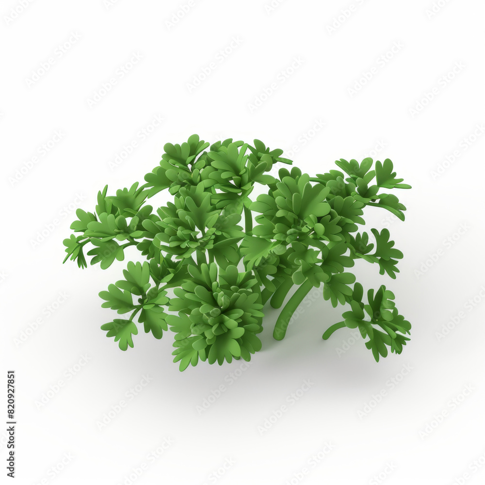 parsley icon in 3D style on a white background parsley icon in 3D style on a white background