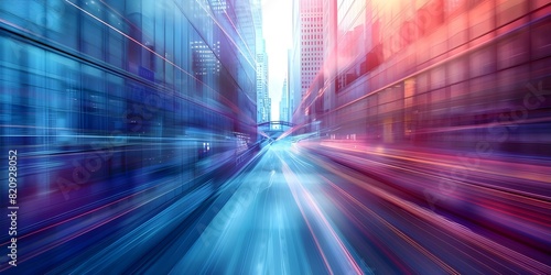 Dynamic urban scene with blurred motion merging layers and abstract business feel. Concept Urban Scenes, Blurred Motion, Layered Effects, Abstract Business, Dynamic Aesthetics