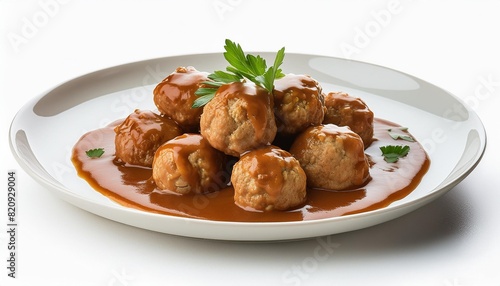 meatball and gravy isolated on transparent or white background
