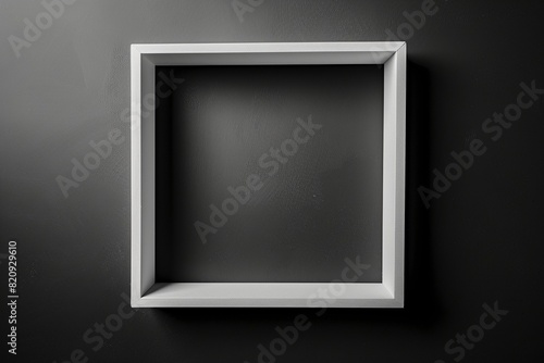 Dramatic black background showcasing a white matte frame with gentle, rounded corners © Martin