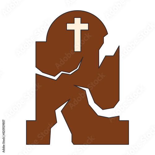 Grave. Grave icon for Halloween. Halloween decor