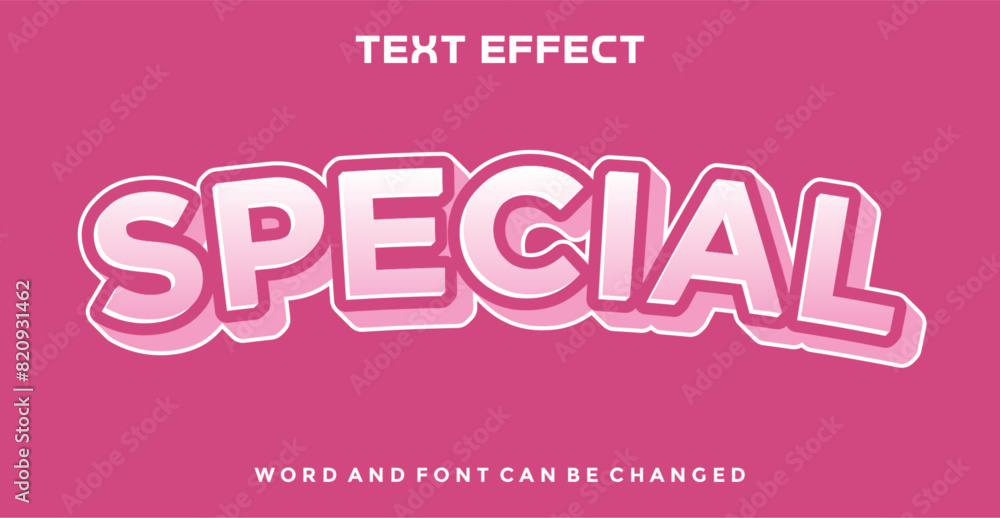 Special editable text effect