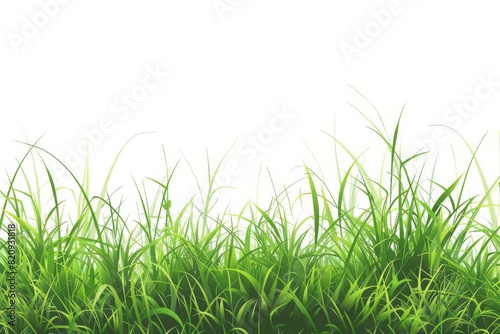 leaves of grass on white background