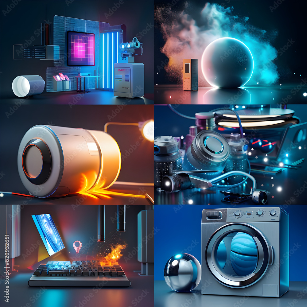 Fototapeta premium Cutting Edge Technology Product Showcased in Visually Striking Advertising Imagery