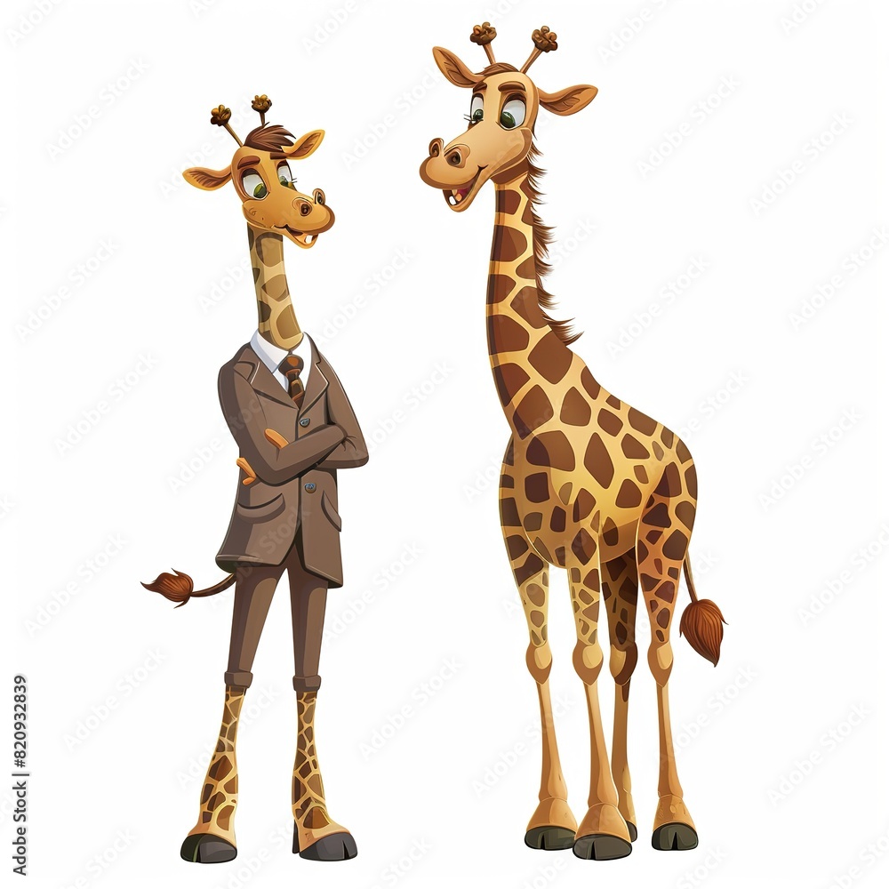 Fototapeta premium Giraffes teacher
