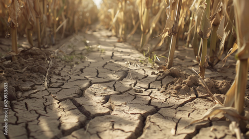 A severe drought destroyed the cornfield. The consequences of an extreme natural cataclysm
