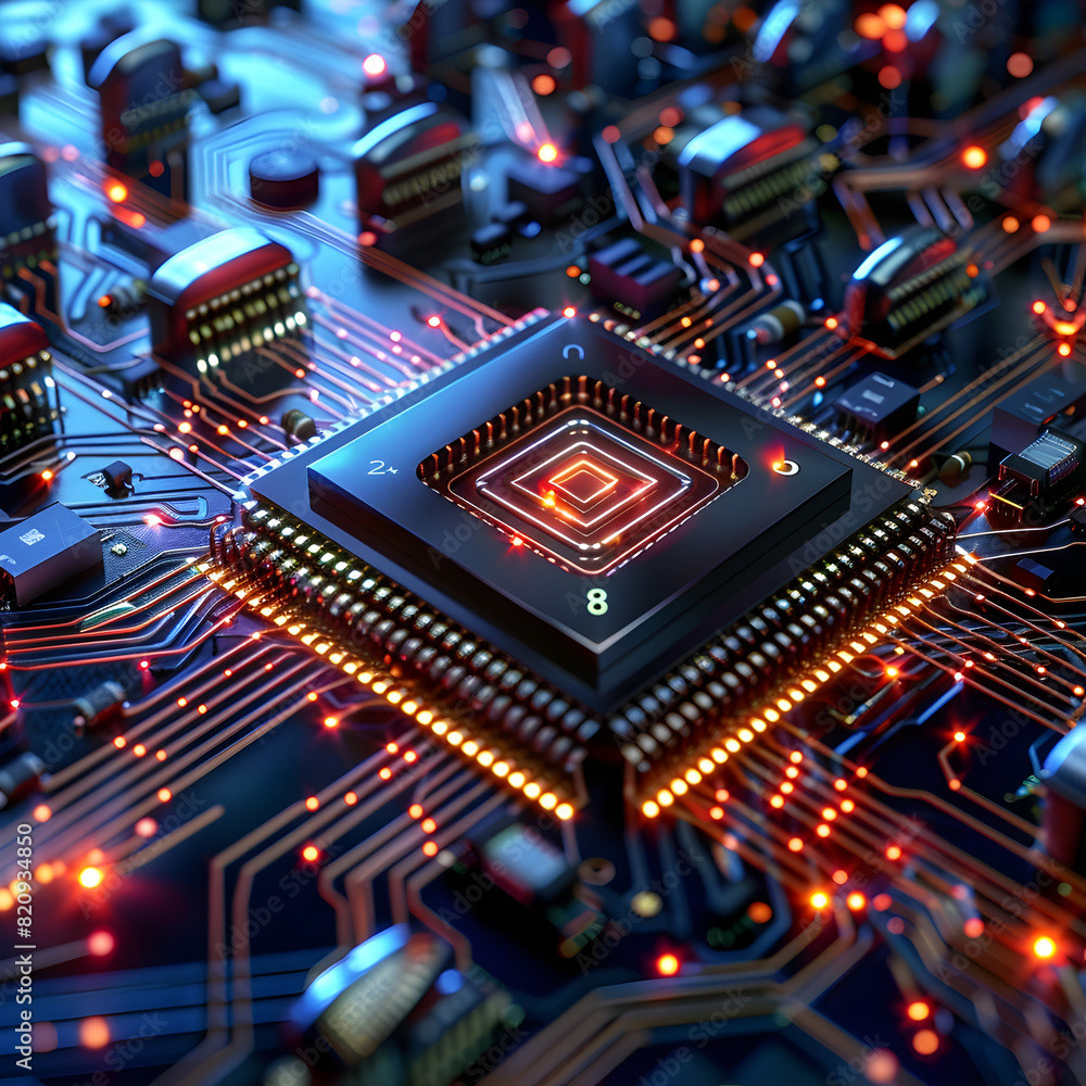 Intricate Electronic Circuit Board Showcasing Advancements in Nanoelectronics and Optoelectronics Intricate Electronic Circuit Board Showcasing Advancements in Nanoelectronics and Optoelectronics