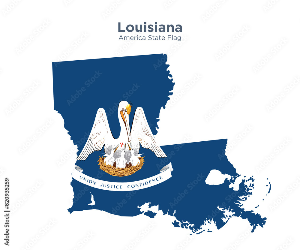 Louisiana Flag And Map Flags Of The U S States And Territories 