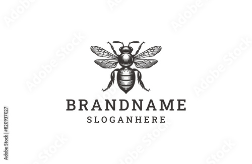 Honey bee logo template vector illustration design