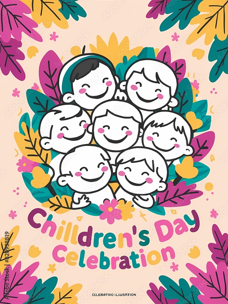 Fototapeta premium Joyful Celebration: Children's Day Digital Art Delight