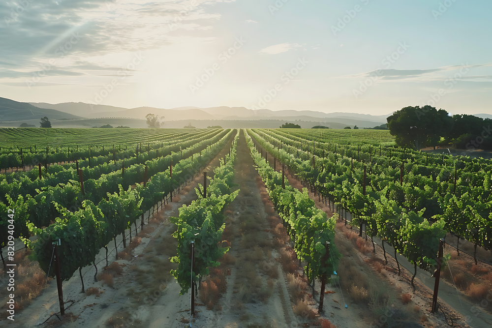 Expansive vineyards filled with ripe grapes, showcasing the beauty and abundance of large plantations. Expansive vineyards filled with ripe grapes, showcasing the beauty and abundance of large plantations.