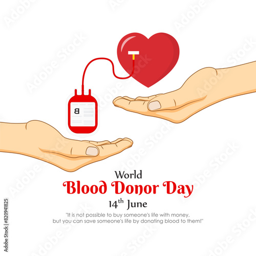 Vector illustration of World Blood Donor Day 14 June social media feed template