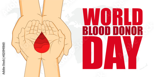 Vector illustration of World Blood Donor Day 14 June social media feed template