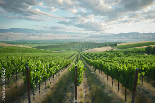 Wallpaper Mural Expansive vineyards filled with ripe grapes, showcasing the beauty and abundance of large plantations. Torontodigital.ca