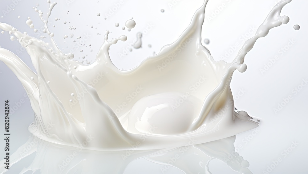Dynamic Milk Splash on Light Background Dynamic Milk Splash on Light Background