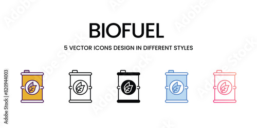Biofuel  Icons different style vector stock illustration