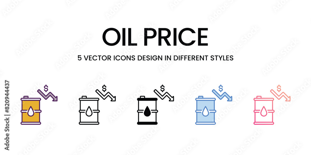 Oil Price Icons different style vector stock illustration Oil Price Icons different style vector stock illustration