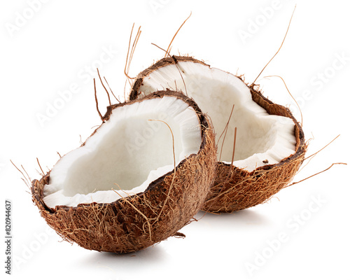 coconuts isolated on a white background. Clipping path